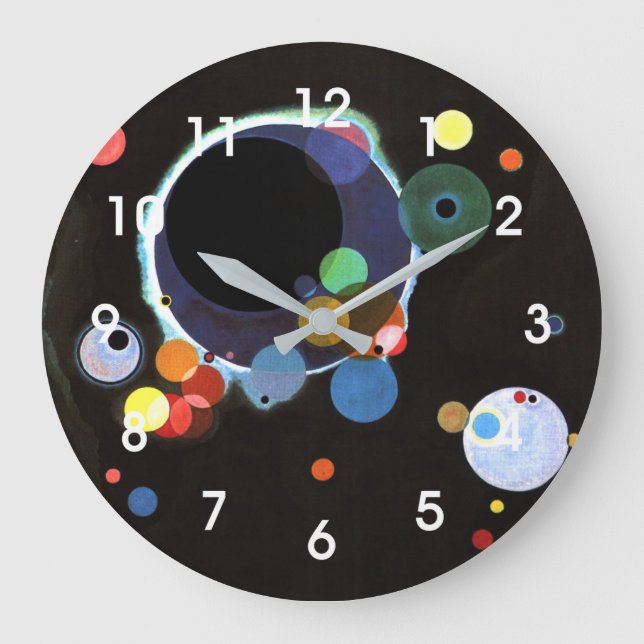 Kandinsky - Several Circles, famous painting Large Clock (Front)