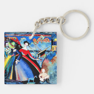 Kandinsky - Ship, colourful 1918 painting Key Ring