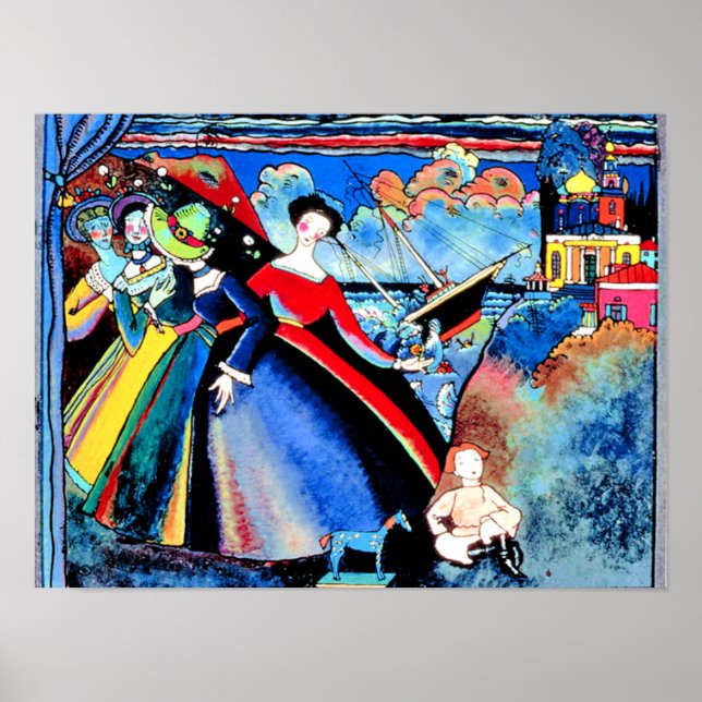 Kandinsky - Ship, colourful 1918 painting Poster (Front)