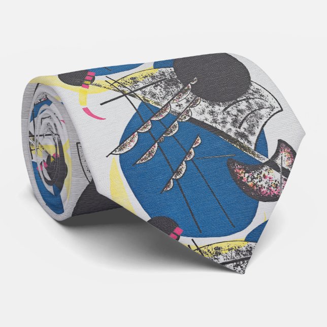 Kandinsky Small Worlds – Blue Composition  Tie (Rolled)