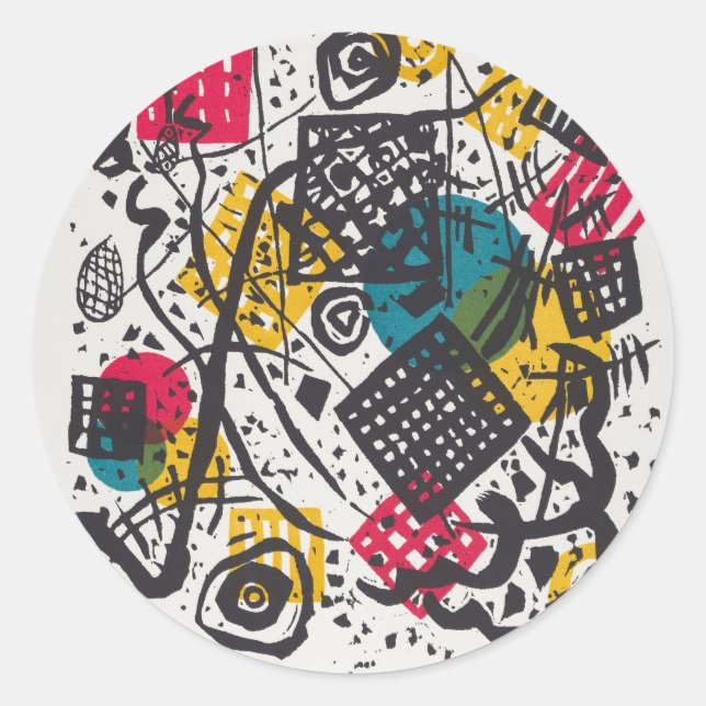 Kandinsky Small Worlds V Abstract Classic Classic Round Sticker (Front)