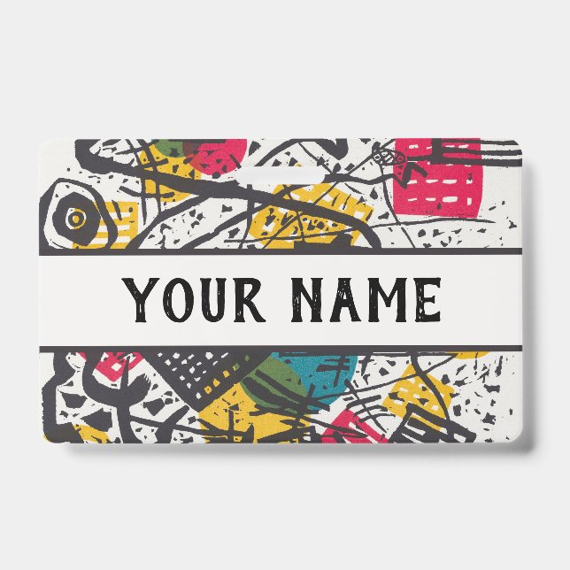 Kandinsky Small Worlds V Abstract Classic ID Badge (Front)