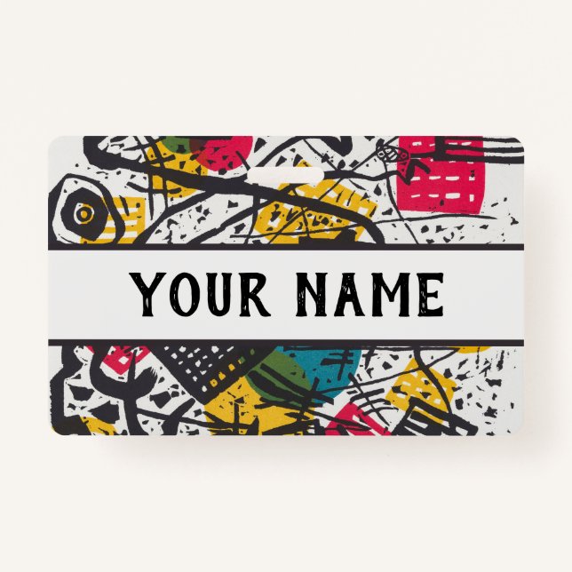 Kandinsky Small Worlds V Abstract Classic ID Badge (Front)