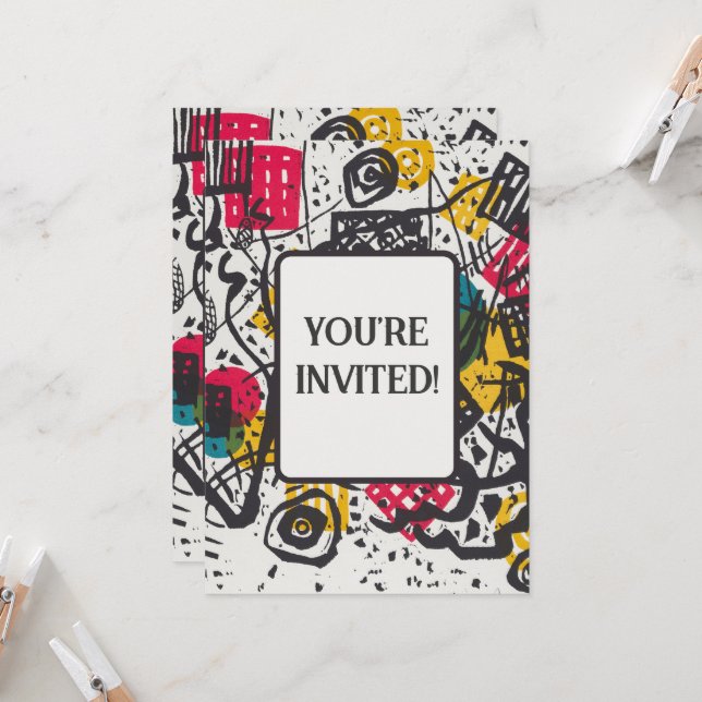 Kandinsky Small Worlds V Abstract Classic Invitation (Front/Back In Situ)