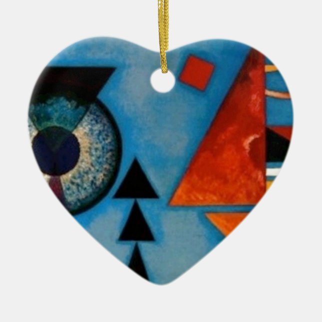 Kandinsky Soft Hard Abstract Ceramic Tree Decoration (Front)