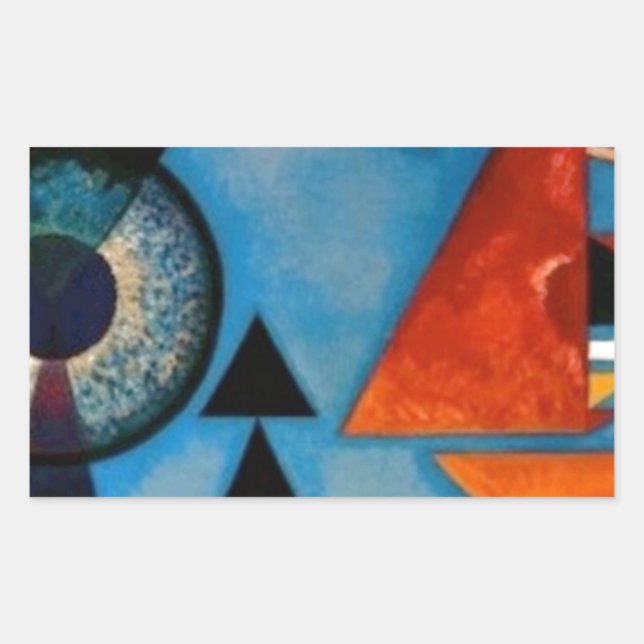 Kandinsky Soft Hard Abstract Rectangular Sticker (Front)
