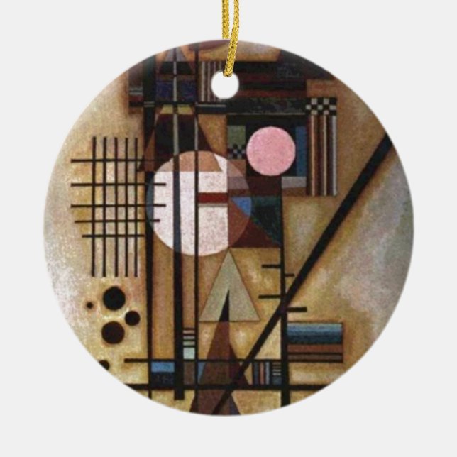Kandinsky Softened Construction Ceramic Ornament (Front)