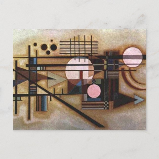 Kandinsky Softened Construction Holiday Postcard (Front)