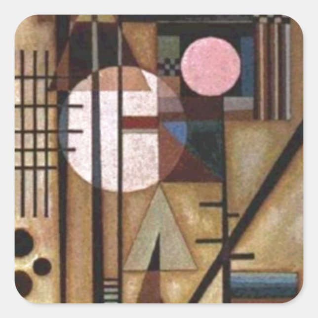Kandinsky Softened Construction Square Sticker (Front)