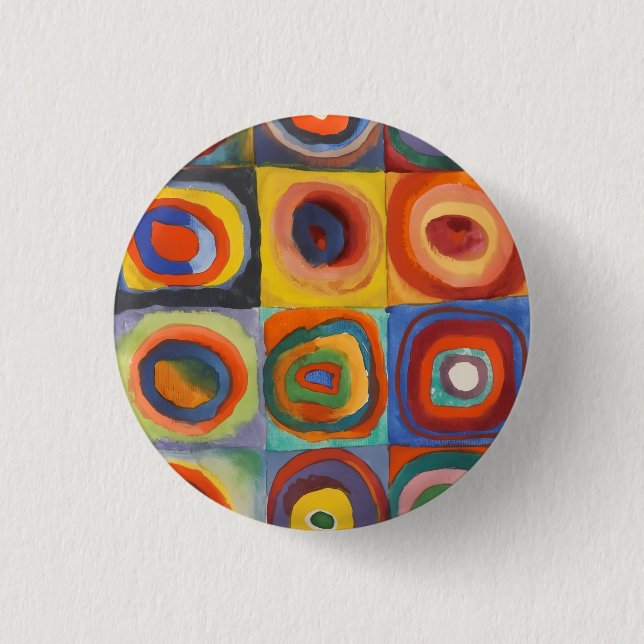 Kandinsky Squares Concentric Circles 3 Cm Round Badge (Front)