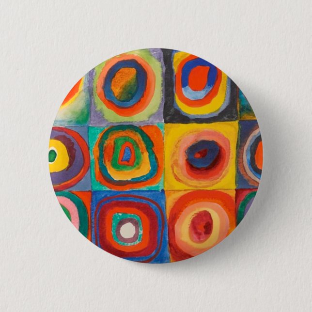Kandinsky Squares Concentric Circles 6 Cm Round Badge (Front)