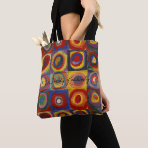 Kandinsky Squares Concentric Circles Abstract Art Tote Bag