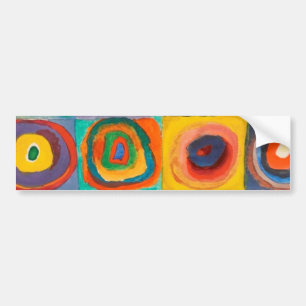 Kandinsky Squares Concentric Circles Bumper Sticker