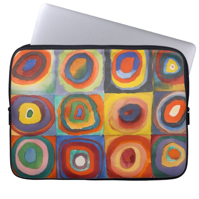 Kandinsky Squares Concentric Circles Laptop Sleeve (Front)