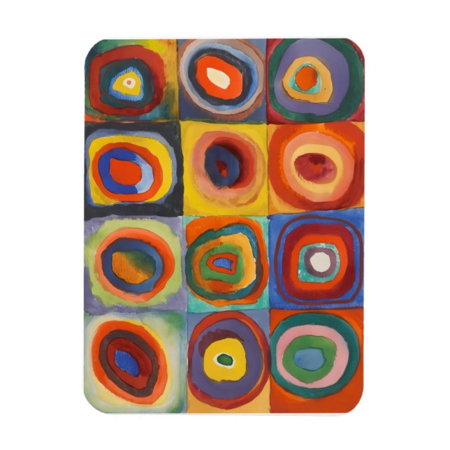 Kandinsky Squares Concentric Circles Magnet (Vertical)