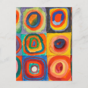 Kandinsky Squares Concentric Circles Postcard