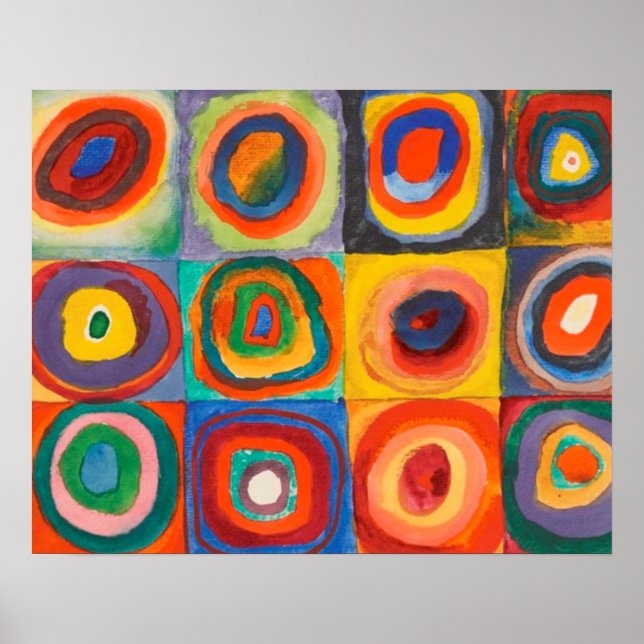 Kandinsky Squares Concentric Circles Poster (Front)