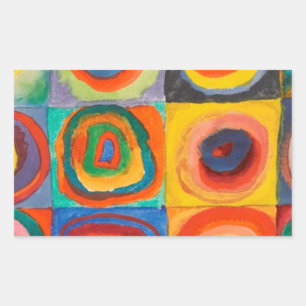 Kandinsky Squares Concentric Circles Rectangular Sticker