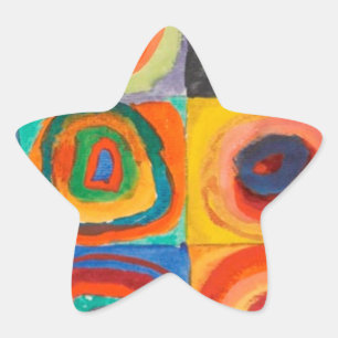 Kandinsky Squares Concentric Circles Star Sticker