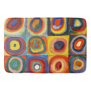 Kandinsky - Squares with Concentric Circles Bath Mat
