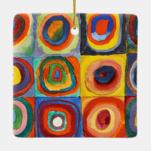 Kandinsky - Squares with Concentric Circles Ceramic Ornament