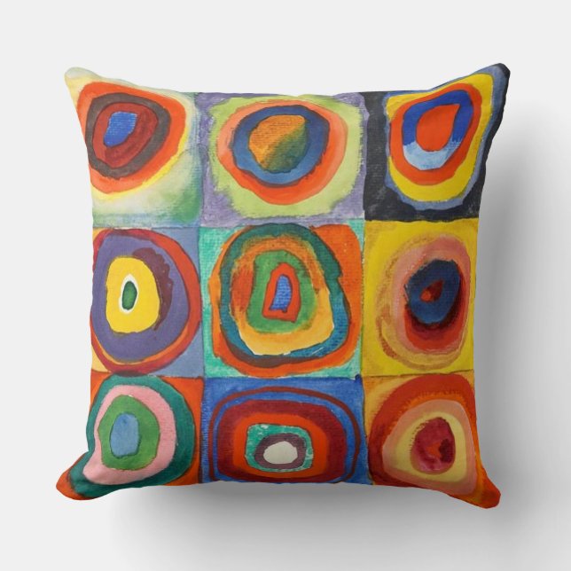 Kandinsky - Squares with Concentric Circles Cushion (Front)