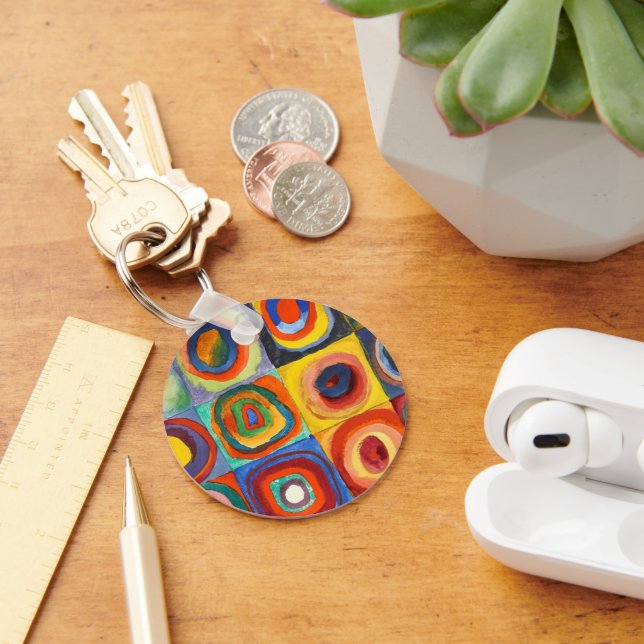 Kandinsky - Squares with Concentric Circles Key Ring (Desk)
