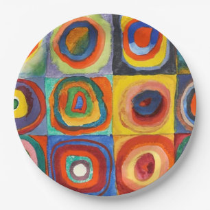 Kandinsky - Squares with Concentric Circles Paper Plate