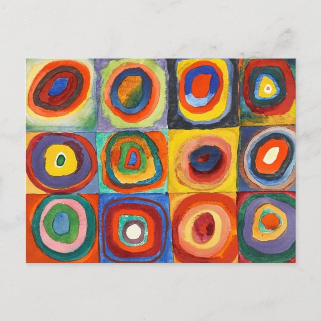 Kandinsky - Squares with Concentric Circles Postcard (Front)