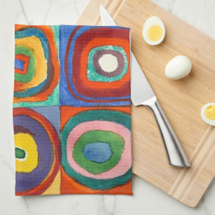 Kandinsky - Squares with Concentric Circles Tea Towel