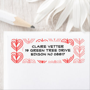Kandinsky Staggered Valentine’s  Return Address Label