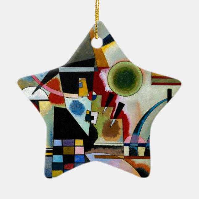 Kandinsky - Swinging, famous painting, Ceramic Ornament (Front)