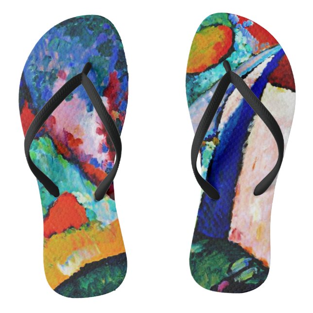 Kandinsky - The Waterfall, colourful artwork, Thongs (Footbed)