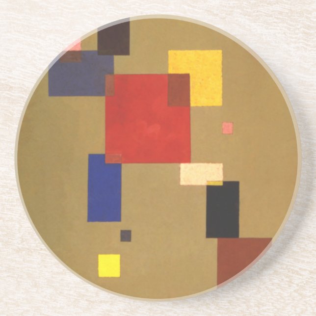 Kandinsky Thirteen Rectangles Abstract Painting Coaster (Front)
