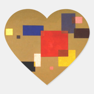 Kandinsky Thirteen Rectangles Abstract Painting Heart Sticker