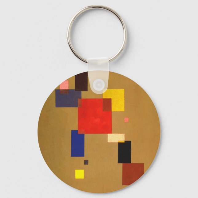 Kandinsky Thirteen Rectangles Abstract Painting Key Ring (Front)