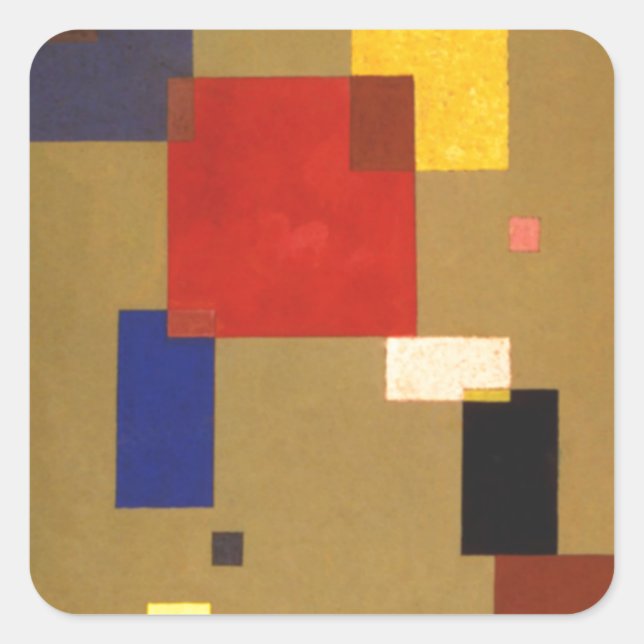 Kandinsky Thirteen Rectangles Abstract Painting Square Sticker (Front)