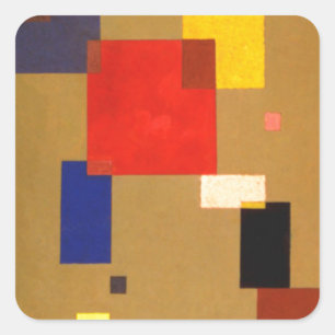 Kandinsky Thirteen Rectangles Abstract Painting Square Sticker