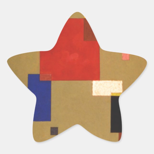 Kandinsky Thirteen Rectangles Abstract Painting Star Sticker (Front)