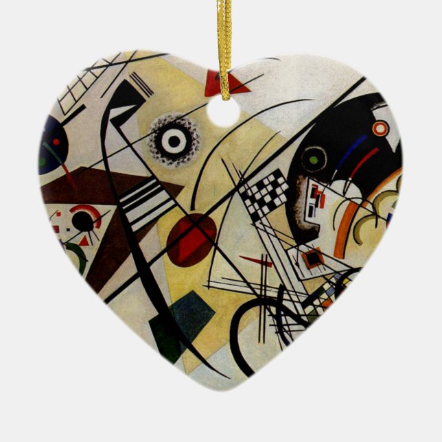 Kandinsky Transverse Unbroken Line Ceramic Ornament (Front)