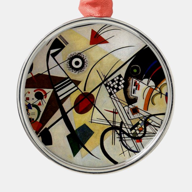 Kandinsky Transverse Unbroken Line Metal Tree Decoration (Front)
