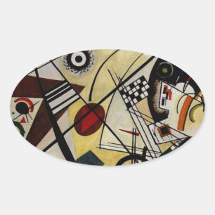 Kandinsky Transverse Unbroken Line Oval Sticker