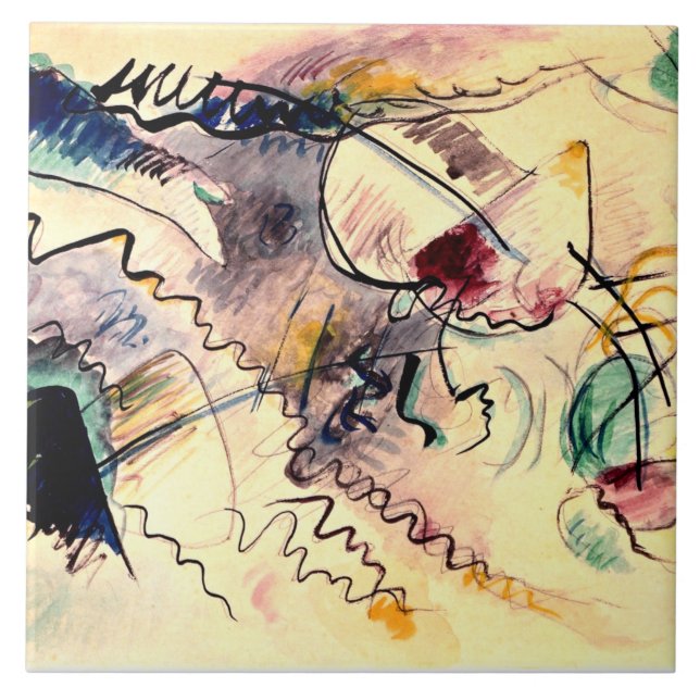 Kandinsky - Untitled, 1913 artwork Ceramic Tile (Front)
