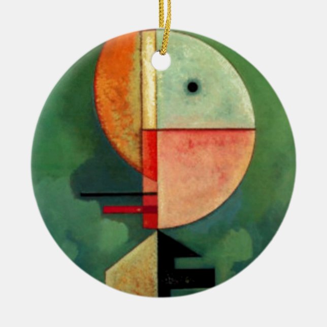Kandinsky Upward Abstract Painting Ceramic Tree Decoration (Front)
