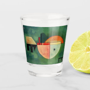 Kandinsky Upward Abstract Painting Green Shot Glass