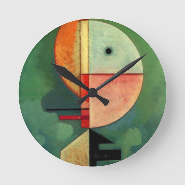 Kandinsky Upward Abstract Painting Round Clock (Front)