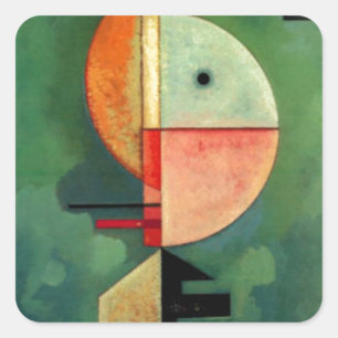 Kandinsky Upward Abstract Painting Square Sticker