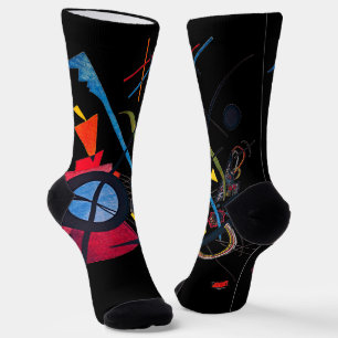 Kandinsky Violet Abstract - Fine Art Black Socks