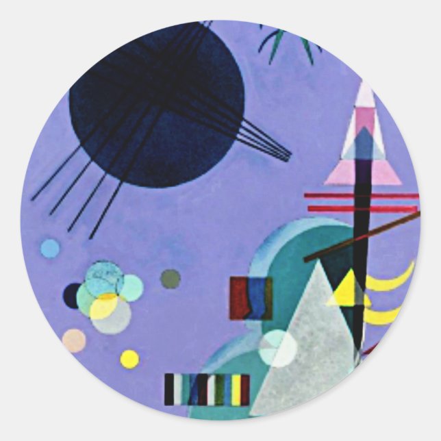 Kandinsky - Violet-Green, Classic Round Sticker (Front)