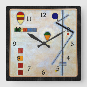 Kandinsky - Von-Zu, colourful abstract artwork Square Wall Clock